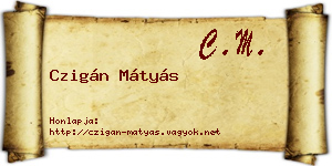 Czigán Mátyás névjegykártya